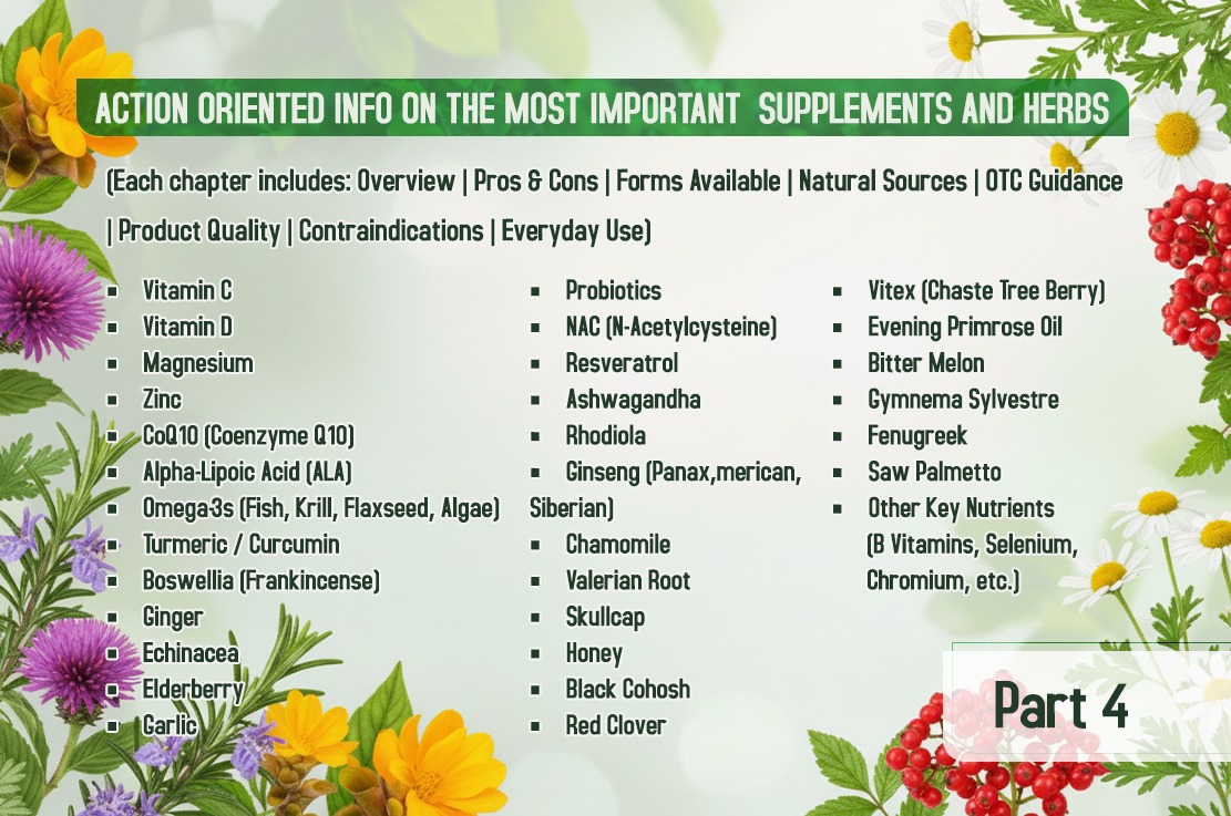 A well-organized chart from the book matching symptoms to herbal remedies.
